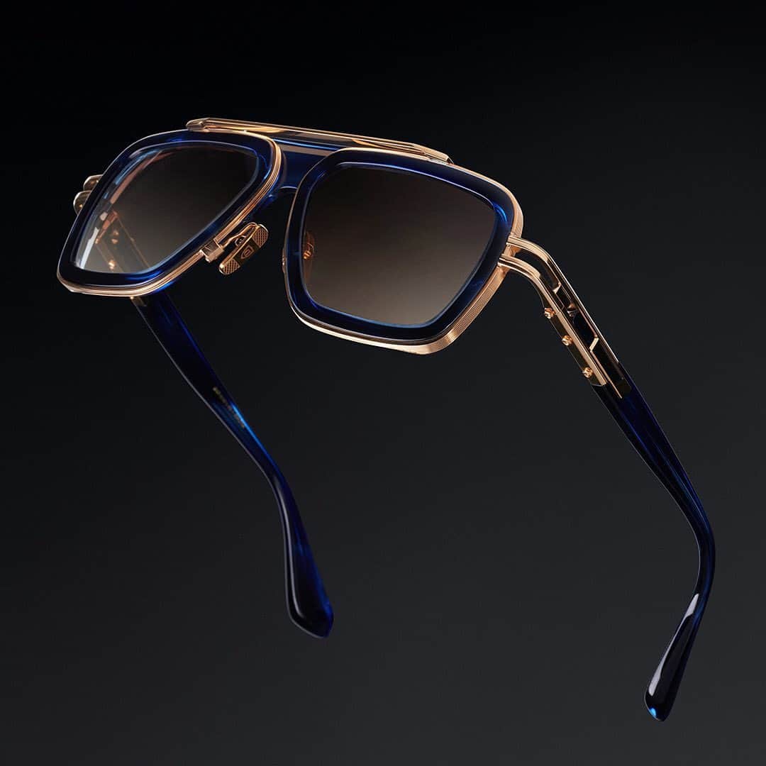 ディタのインスタグラム：「Stand out this season with LXN-EVO's luminous royal blue acetate and yellow gold titanium hardware. Available while stocks last at DITA flagship stores and dita.com. #DITA #DITAeyewear #LXNEVO」