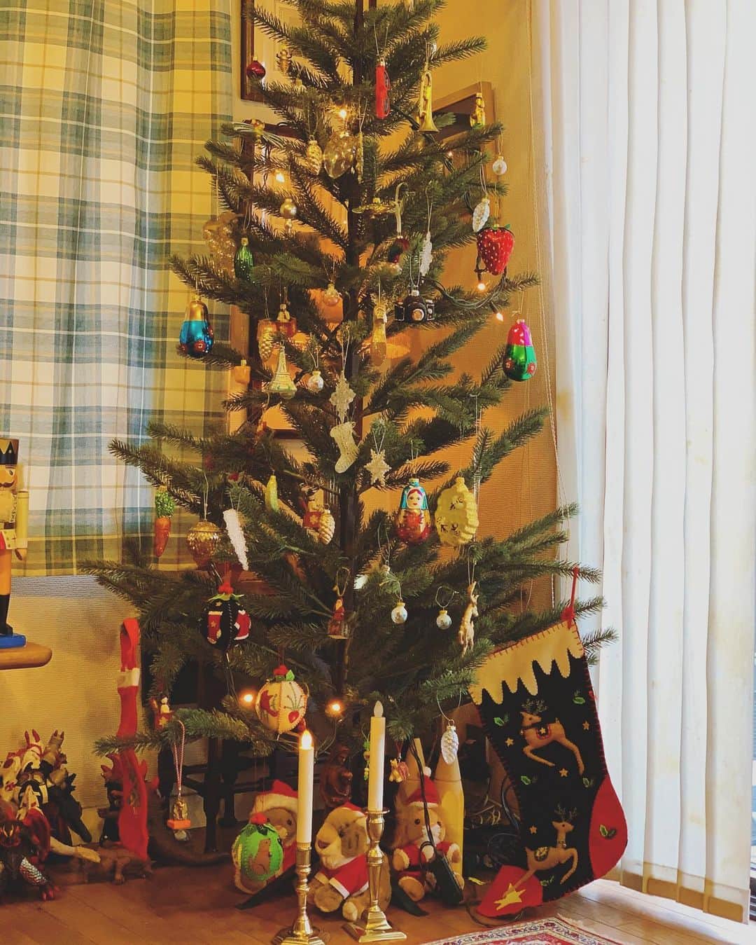 いかりさとみのインスタグラム：「今日はクリスマスの飾り付けをしました　🎄✨  #クリスマスツリー」