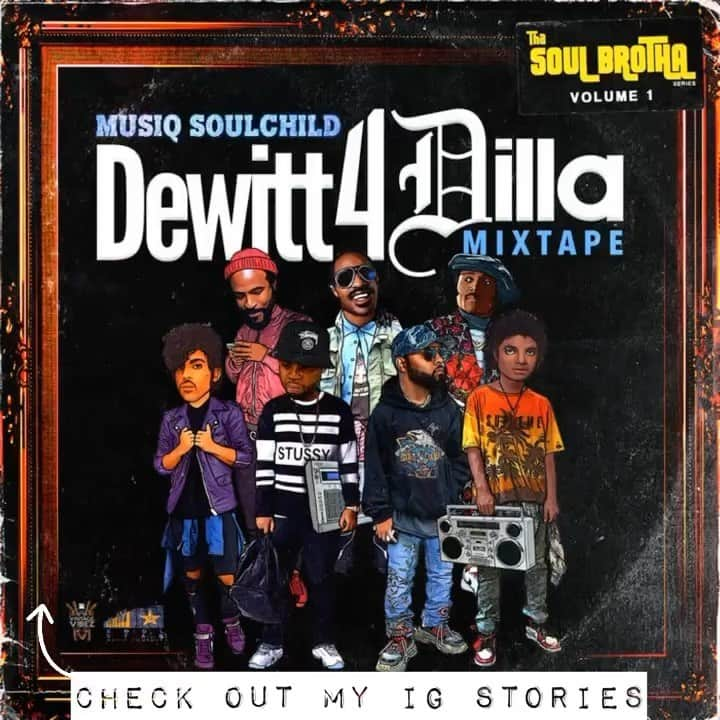 ミュージック・ソウルチャイルドのインスタグラム：「CHECK OUT MY IG STORIES FOR 🎥  & THEN HEAD OVER TO BANDCAMP TO VIBE ON THE   @dewitt4dilla MIXTAPE The SOUL BROTHA Series vol. 1  L I N K. I N. B I O.   #dewitt4dillamixtape  #jdilla #LivePerformance #IWannaBeYourLover #PrinceCover」