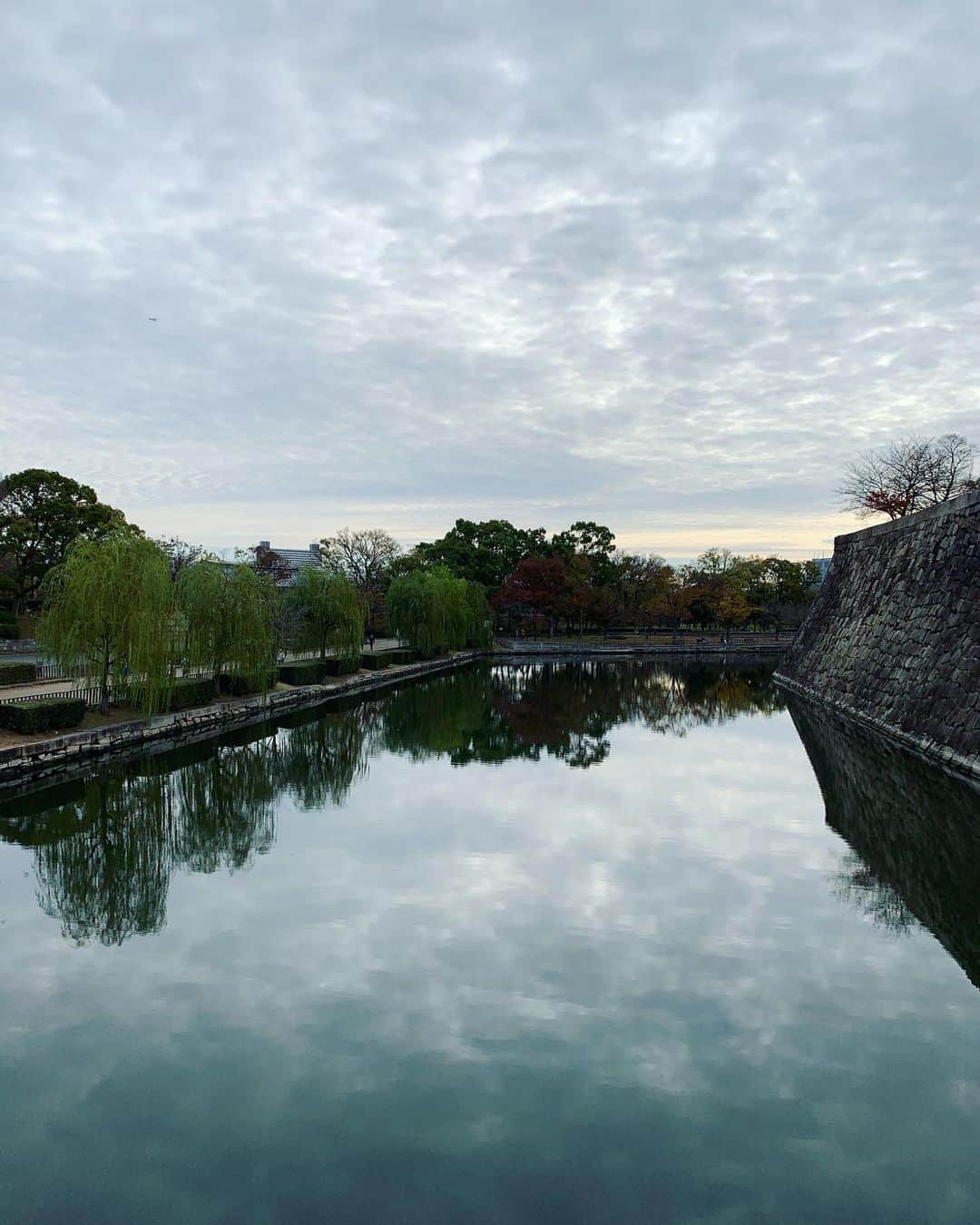 中江有里さんのインスタグラム写真 - (中江有里Instagram)「この世界の半分は空、半分はお堀でできている。  先月行った大阪城あたりからの光景。 水面に空の模様が映り、マーブル風になっていました。  お知らせ。 12月14日NHK「ひるまえほっと」にて「中江有里のブックレビュー」放送予定です。 コーナーは１１時半ごろからです。 関東甲信越での放送ですが、NHKプラスならどこでも同時配信、見逃し配信もあります。 明日は今年ラストのブックレビューなので、締めくくりにふさわしい3冊を選びました。 よかったらご覧ください。  #ひるまえほっと #中江有里  #ブックレビュー」12月13日 12時37分 - yurinbow1226