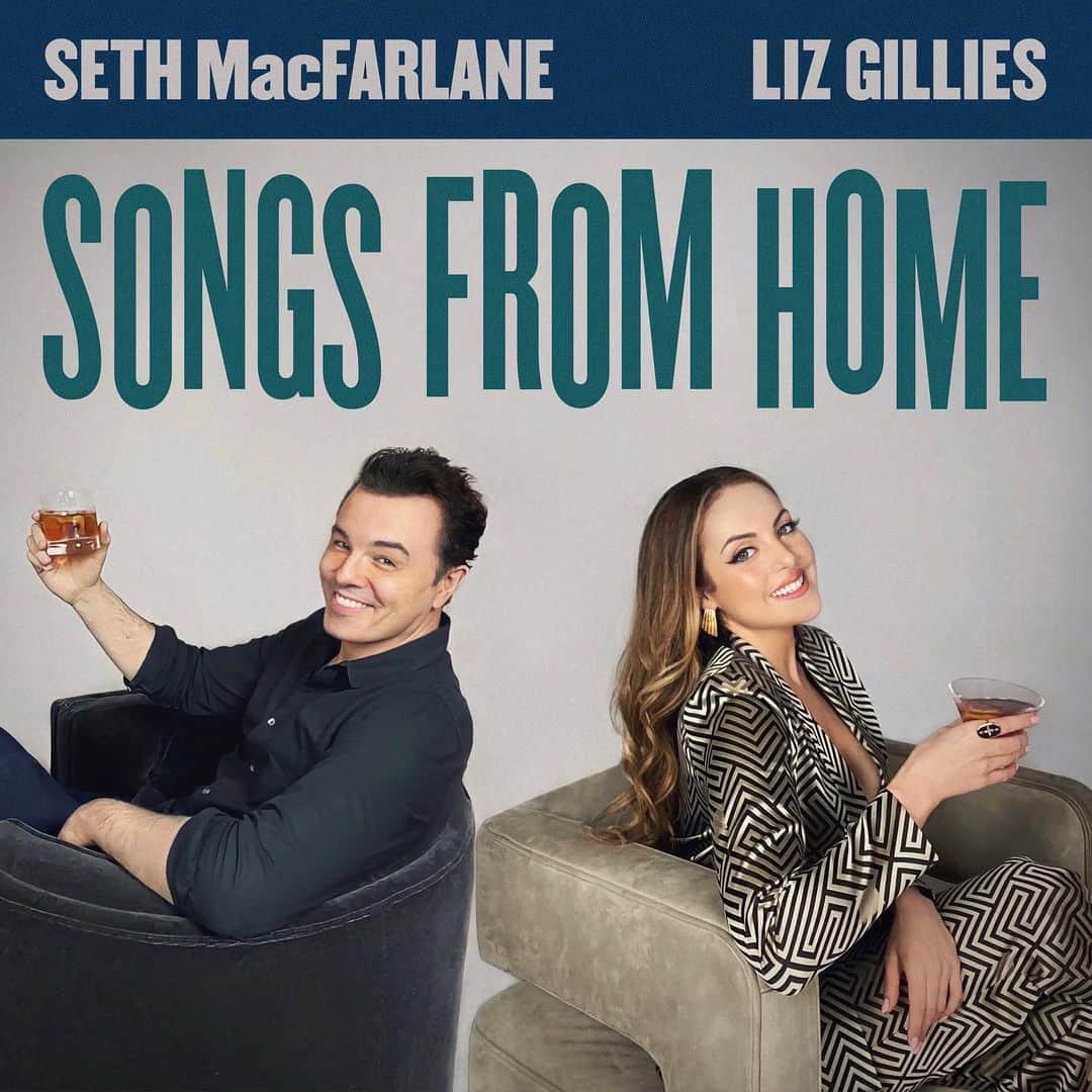 エリザベス・ギリースのインスタグラム：「We upped our cover game! Shot 2020-Style over FaceTime. Grab a drink & listen to “Songs From Home” on Spotify & Apple Music! @macfarlaneseth」