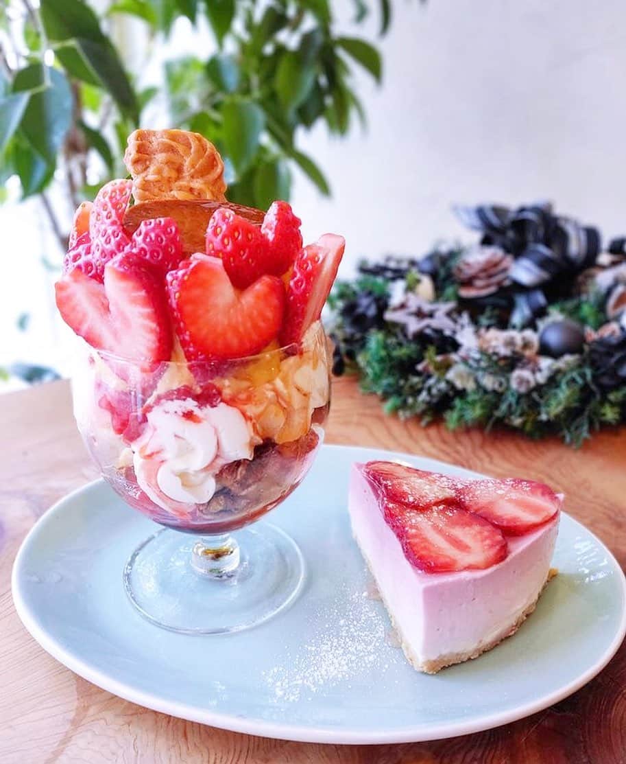 のインスタグラム：「［#cafemiru_大阪］﻿ ——————————————————————﻿ 素材と手作りにこだわったお店🌼「e cafe」﻿ ﻿ とろりんプリンに手作りバニラアイスや手作りグラノーラなど、とにかく手作りへのこだわりを感じられる一品です☺️💕﻿ ﻿ ☑︎いちごプリンパフェ🍓﻿ ☑いちごグラデーションレアチーズケーキ🍰﻿ ※販売状況は事前にお店へご確認ください。﻿ ﻿ 📍e cafe﻿ ⚪︎住所 / 大阪府大阪市天王寺区六万体町5-20﻿ ⚪︎営業時間 / 【水〜土】11:00〜LO.17:30﻿ ※現在は営業時間が異なる場合がございますので、事前にご確認ください。﻿ ⚪︎定休日 / 日・月・火＋不定休(Instagramをご確認ください)﻿ ⚪︎アクセス / 地下鉄谷町線 四天王寺前夕陽丘駅 3番出口よりすぐ﻿ ﻿ 【#cafemiru_Osaka】﻿ 📍e cafe﻿ ◎Open Hours / 【WED-SAT】11:00〜LO.17:30﻿ ◎closest station /「Shitennojimaeyuhigaoka」﻿ ﻿ ☕️ @e_cafe2019﻿ 📷 @cafelove_aya﻿ ———————————————————﻿ Cafemiruでは「#インスタ探検隊」or「#cafemiru」をタグ付けしているカフェ写真から、運営スタッフが厳選してご紹介しています👀🔍」