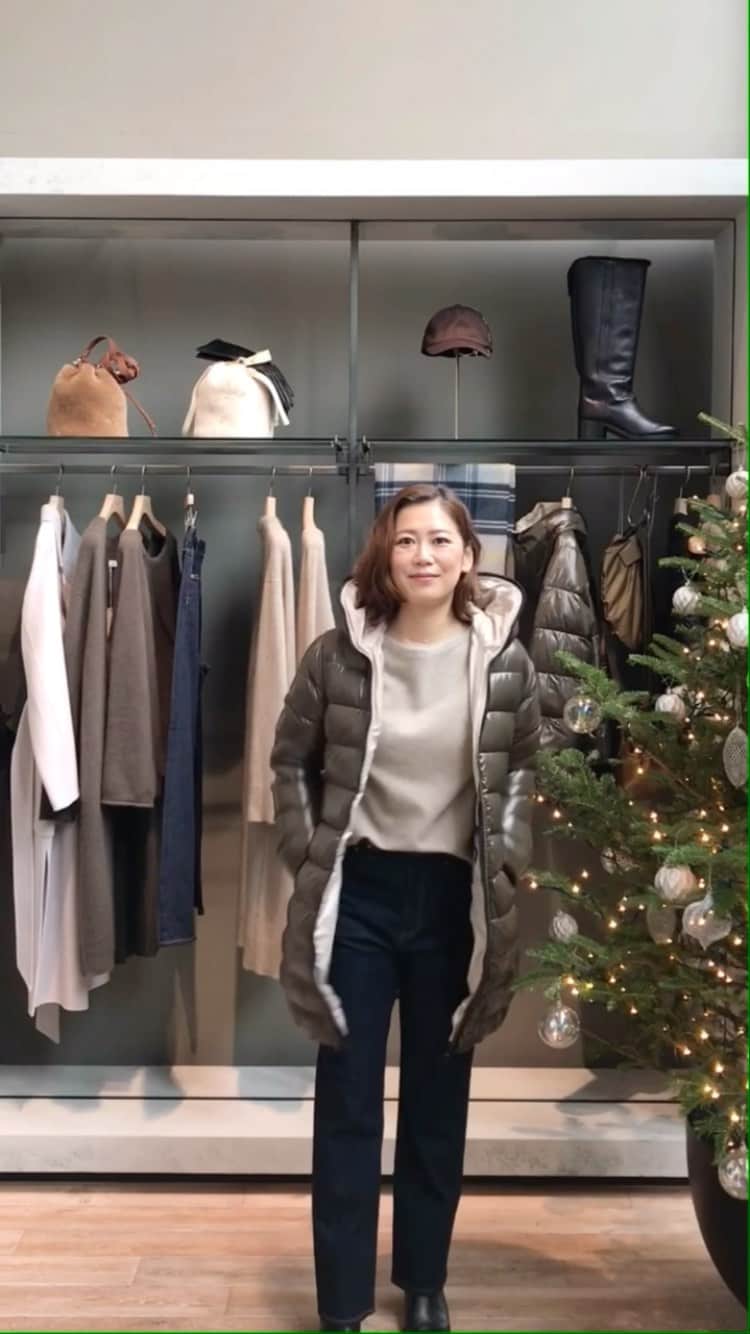 のインスタグラム：「style.1 @HAUNT  style.2 @IVY&OAK  style.3 @DUVETICA  ※着用モデル YURIKO #160cm  @yuriko_ht   @haunt_daikanyama  #haunt代官山 #ハウント代官山 #ハウント #アイビーアンドオーク #ウールコート #ドゥべティカ #ダウンコート #コートスタイル #着回しコーデ  #冬スタイル」