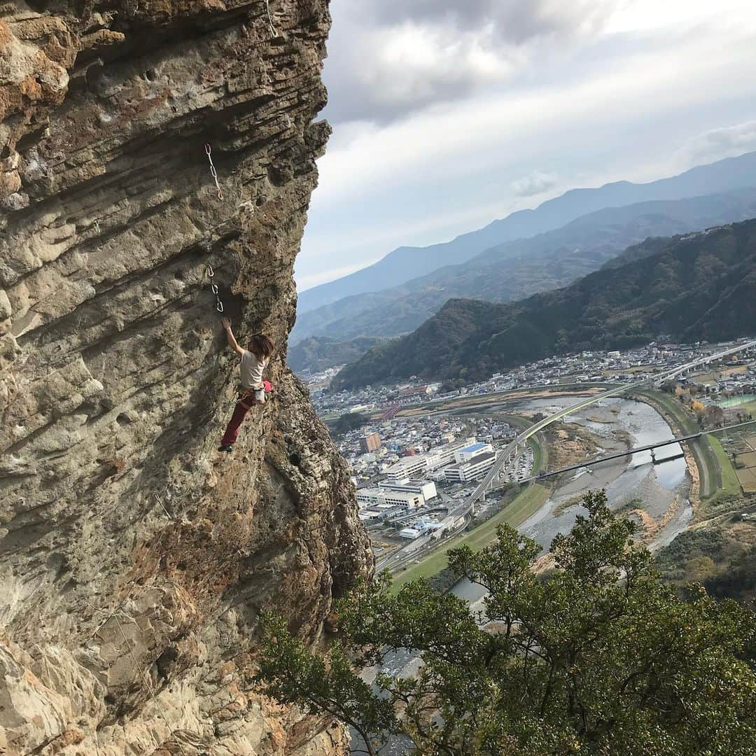 義村萌さんのインスタグラム写真 - (義村萌Instagram)「2020.11.30-12.4  城山・二子山 . 城山 ✔︎  二子山 ✔︎ 任侠道5.13a(5.12d) 3撃 ✔︎ ノースマウンテン 5.12a  OS . 3年ぶり？の城山と二子山ツアー！ 初日の城山はポカポカですごく暖かかった☺️ 目標だったケレンジは思ったより遥かに悪くて敗退… そのあと一番長いからやろ！って決めた12aは見てたラインと違うし苔ってるし、めちゃくちゃ悪くて怖くて半泣きだった…心の底から登れてよかった… . 2日目からは移動して二子山。 大きな石灰岩に感激…！ 晴れたらコンディションよくて気持ちよく登れたけど、曇ると極寒で凍えるくらいだった… 初日は石灰岩特有のツルツルさが怖くて腕張りまくりだったけど、2日目は目標だった任侠道が登れてよかった☺️ 5.11台、5.12台がめちゃくちゃ豊富でどのルートも楽しくて最高の岩場でした🥰  #climbing #leadclimbing #二子山弓状」12月13日 21時57分 - moe.yoshimura