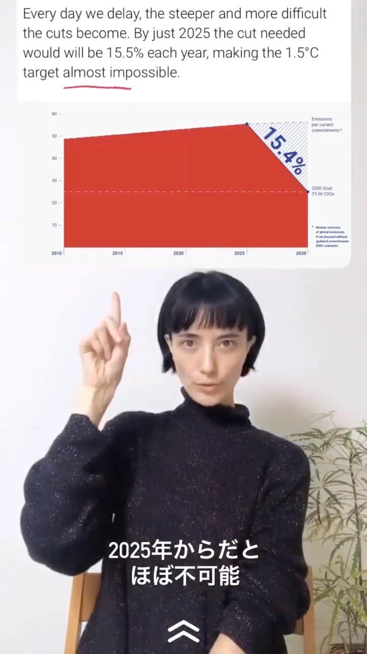 小野りりあんのインスタグラム：「《署名リンクは、プロフィールに》何回かに分けて色々、署名キャンペーンについて説明していくが…第一弾は、究極に眠い時に撮ったコチラっ！  あと4年、この4年にかかっている理由の説明だよ  Emissions Gap Report 2019の英語のウェブサイトがとても見やすくて…日本語のレポートは読みづらく…わかりやすいウェブサイトがめちゃほしいーー！！って願ってる🥺」