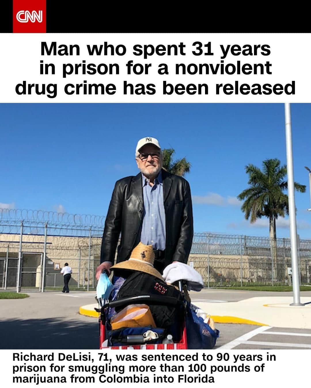 CNNさんのインスタグラム写真 - (CNNInstagram)「After spending 31 years in a Florida prison, last week Richard DeLisi ate seafood with his family and met two of his grandchildren for the first time following an early release. The now 71-year-old was sentenced to 90 years in prison after smuggling more than 100 pounds of marijuana from Colombia into Florida. The Last Prisoner Project partnered with attorneys to push for the early release of DeLisi, whom they say is the country's longest-serving nonviolent cannabis prisoner. (📸: Last Prisoner Project). ⁠」12月13日 22時01分 - cnn