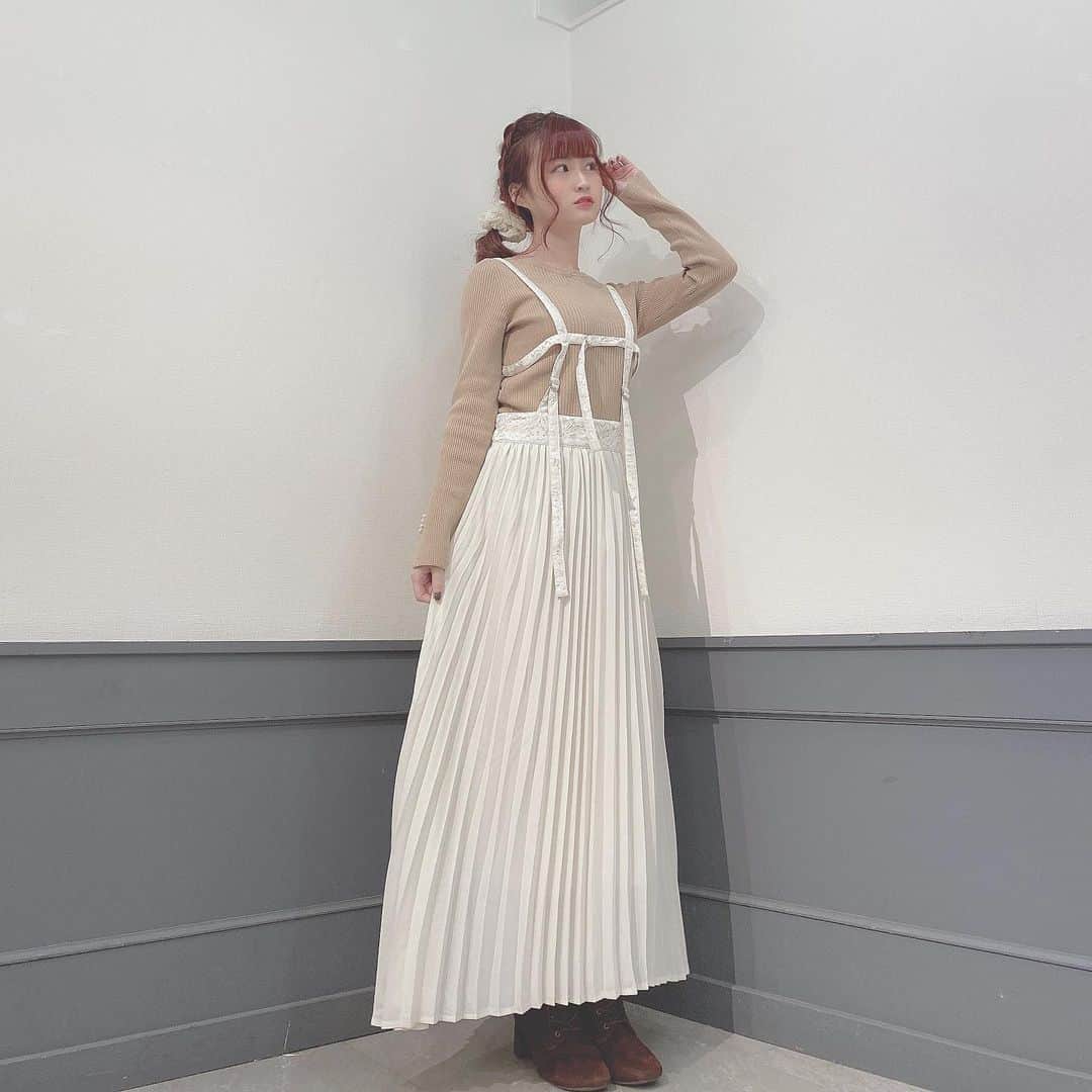 佐野心音のインスタグラム：「Today's coordinate🤎 * * #ootd #todayscode #coordinate #fashion #コーデ #honeysalon #heather #消えちゃいそうな色コーデ #ラテカラー #低身長コーデ」