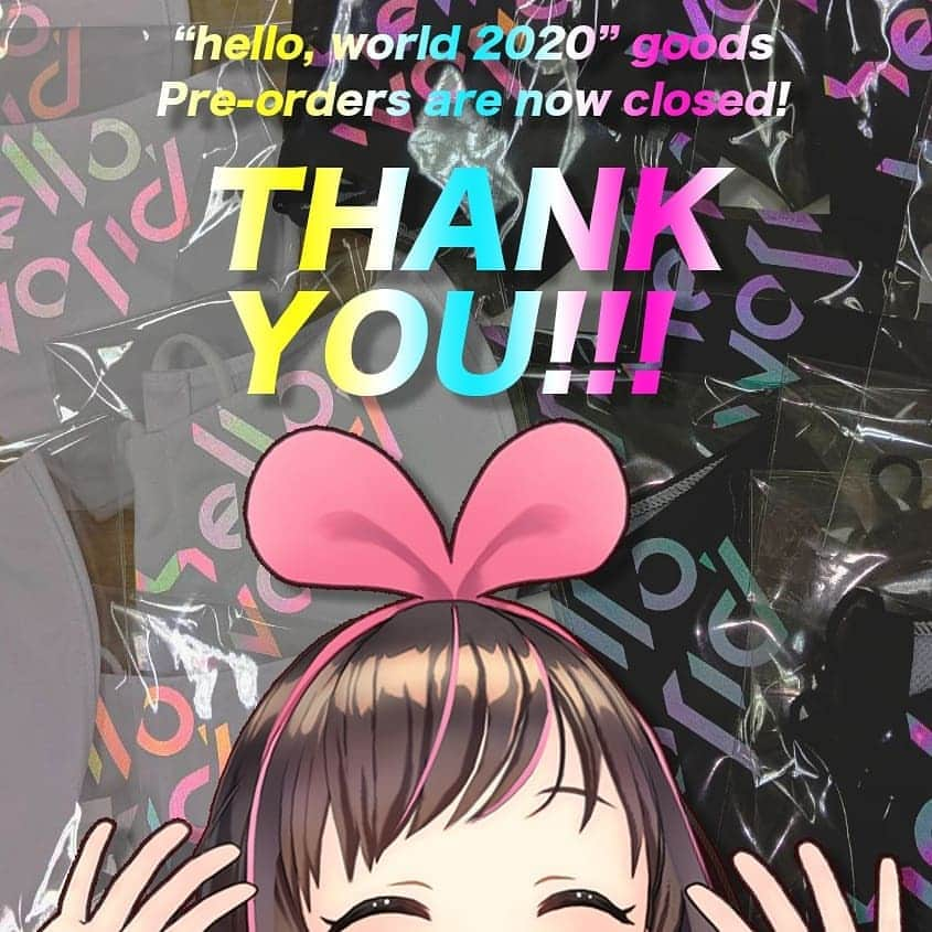 キズナアイさんのインスタグラム写真 - (キズナアイInstagram)「. . Pre-order for goods 『Kizuna AI 2nd Live "hello, world 2020"』 is now closed. . Thank you very much for all the pre-orders 🎀 . . Please look forward to it!!!!🎀 . #helloworld2020 . . #キズナアイ #kizunaai #aichannel #aichannel_official」12月14日 0時05分 - a.i.channel_official