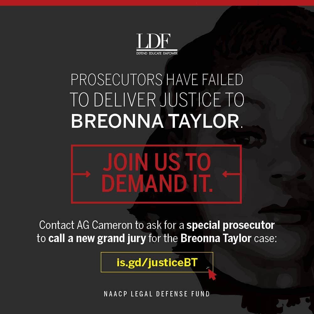 ルピタ・ニョンゴのインスタグラム：「Nine months after #BreonnaTaylor was killed, no one has been held accountable and we continue to call for #JusticeForBreonnaTaylor. A recent report from @NAACP_LDF show that the grand jury proceedings were flawed. Instead of providing the grand jury with all relevant evidence, the Attorney General’s office tailored its presentation to protect law enforcement. This is not justice. Make your voice heard by Attorney General Daniel Cameron and urge him to assign a Special Prosecutor and call a new grand jury.   Call: (502) 564-2611 Send an Email: https://is.gd/justiceBT (in my Story)」