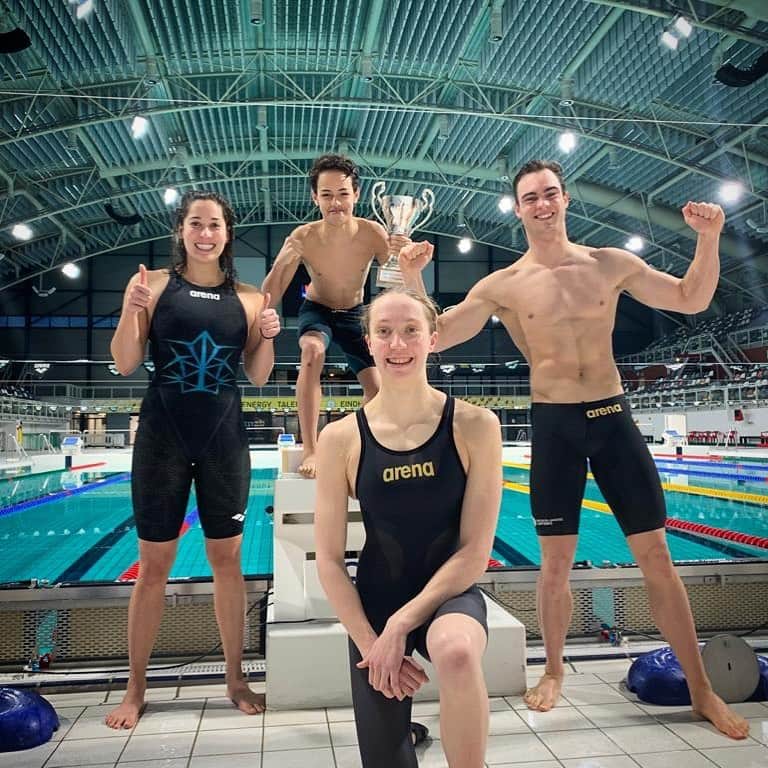 ラノミ・クロモウィジョジョのインスタグラム：「The Crazy Kittens won the first edition of the I M Wouda Cup 😺🦾🔥 Was an amazing 3 days of fun racing to end this crazy swimming year... Now time for rest and reflection 🙏🏽 #woudacup」