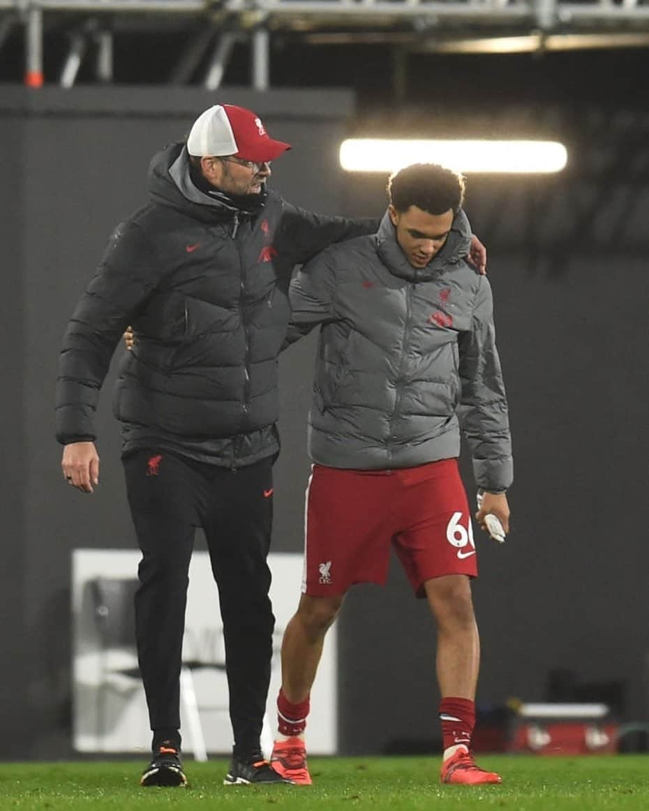 トレント・アレクサンダー＝アーノルドのインスタグラム：「Liverpool FC vs Fulham FC (13-12-2020) 🔴📷: Andrew Powell for Liverpool FC 🔴 @trentarnold66 🔴  Tags ignore: #trentarnold #TAA66 #team66 #trentalexanderarnold #team66 #trentalexander  #milner #hendo #gerrard #diogojota #liverpool #lfc #salah #mane #firmino #robertson #vandijk #keita  #chamberlain #aoc #thiago #matip #gomez  #tsimikas #football  #l4l #f4f #lfl #lovelfc」