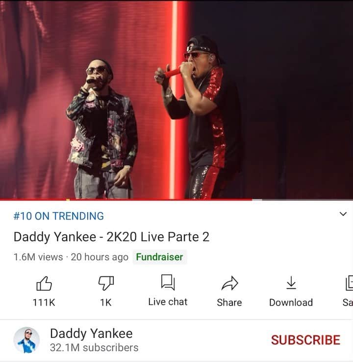 のインスタグラム：「Que es lo que esta pidiendo ?????? #Dy2k20 Disfruta de este concierto junto a las torres @wisin @yandel en directo por mi canal de @youtube / daddyyankee y en todas las plataformas Digitales 🔈🔈🔈 #Saoco」