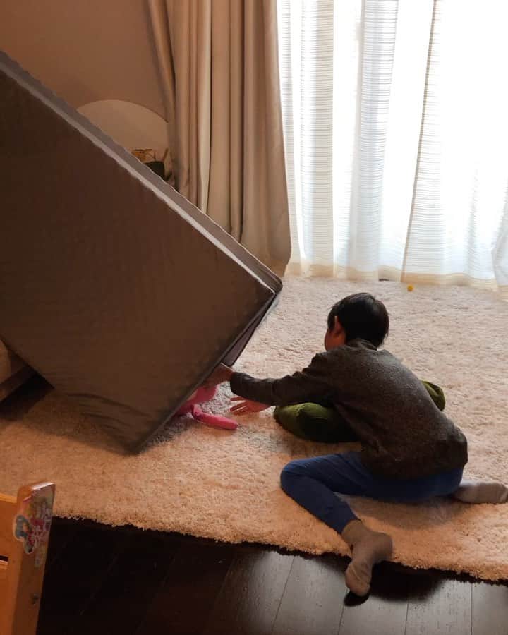 のインスタグラム：「昨日は姫が朝からおねしょしたマットを干したり、洗濯したり（笑）  アンコがマットで遊びたがるので、そこに更に息子殿が参加（笑）  日曜日の朝らしく、楽しい( ^ω^ )  そして準備してから湘南の実家へ！ 私が税理士さんと打ち合わせしてる間に、パパと江ノ島まで散歩してきたチビ達(o^^o)  沢山歩いて、イカととうもろこし食べてきたらしい（笑）  最後に息子殿が白鷺の写真もパチリ( ^ω^ )  この鳥、実家の庭にも鯉がいたときは、良く覗きにきていたな〜（笑）  そんなわけで楽しい週末も終わり、今日からまた1週間！寒いみたいだけど頑張ろう〜！！  #息子殿姫#息子殿#姫#湘南#江ノ島#日曜日」