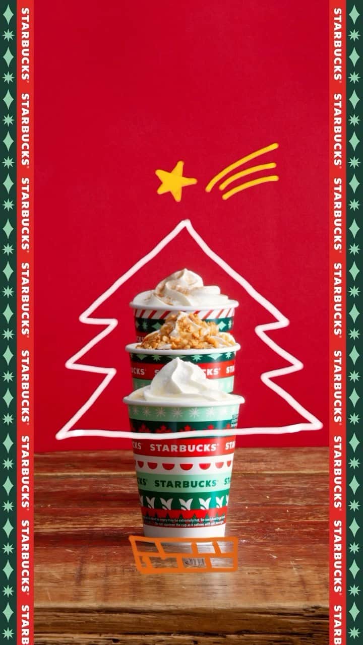 のインスタグラム：「ホリデービバレッジでホイップツリー🎄💚 お気に入りのホットドリンク、いつもどのサイズで楽しんでいますか😊  #スターバックス  #ジンジャーブレッドラテ #ウィンターホワイトチョコレート」