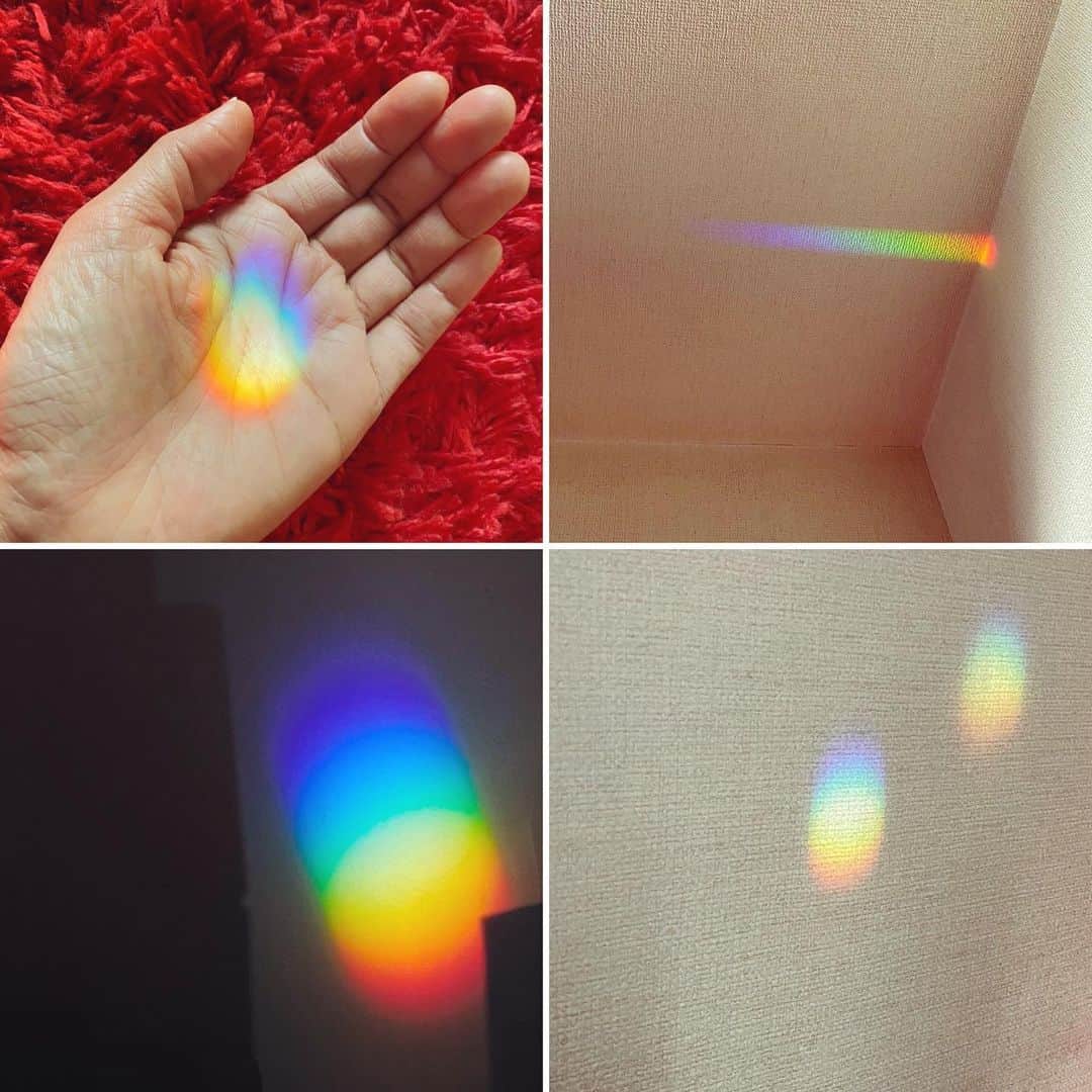 のインスタグラム：「今朝の虹も🌈かわゆい。 あなたのよき日になりますように！」
