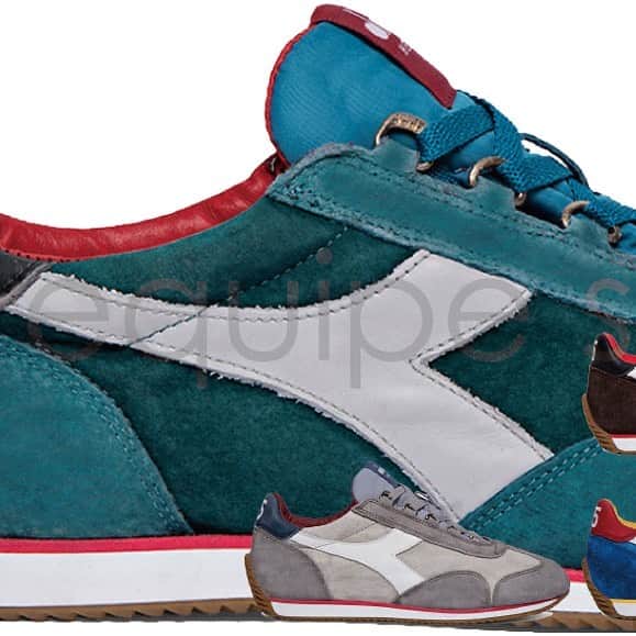 ディアドラのインスタグラム：「. 【diadora PRODUCT INFORMATION】 . "equipe suede sw" . diadora heritage collectionの中で一番人気のスニーカー。 ラスティング工程後にストーンウォッシュをかけることでまるでアスリートに履き込まれたような自然な風合いを再現。 クラシカルかつレトロな雰囲気でカジュアルはもちろんジャケットスタイルとも相性抜群です。 絶妙な配色と色使いが毎回楽しみなアイテムです。 . #diadora #diadoraheritage #equipe #madeinitaly #makeitbright #sneakers #ディアドラ #ディアドラヘリテージ #スニーカー」