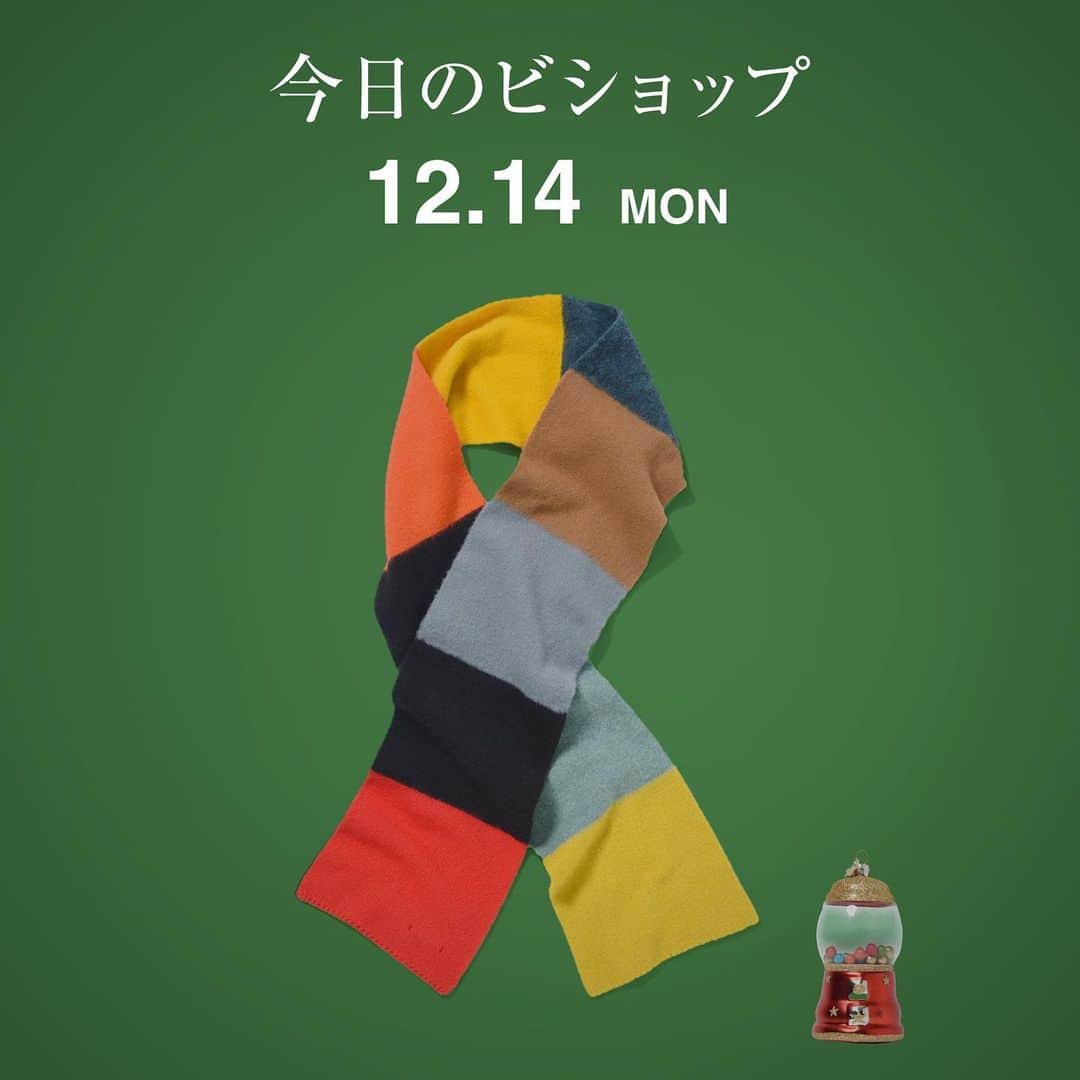 のインスタグラム：「『今日のビショップ』12月14日(月)  - Jo Gordon - UNEVEN STRIPE SCARF ¥20,000 +tax  Xmas ORNAMENT ・ GUM-MACHINE￥1,500+tax ＊Bshop各店にて販売中 (一部取扱いのない店舗がございます)  『今日のビショップ』はHPにてご紹介しております。 ＊トップのリンクよりHPご覧いただけます。  #今日のビショップ #jogordon #20AW #bshop . @bshop_official」