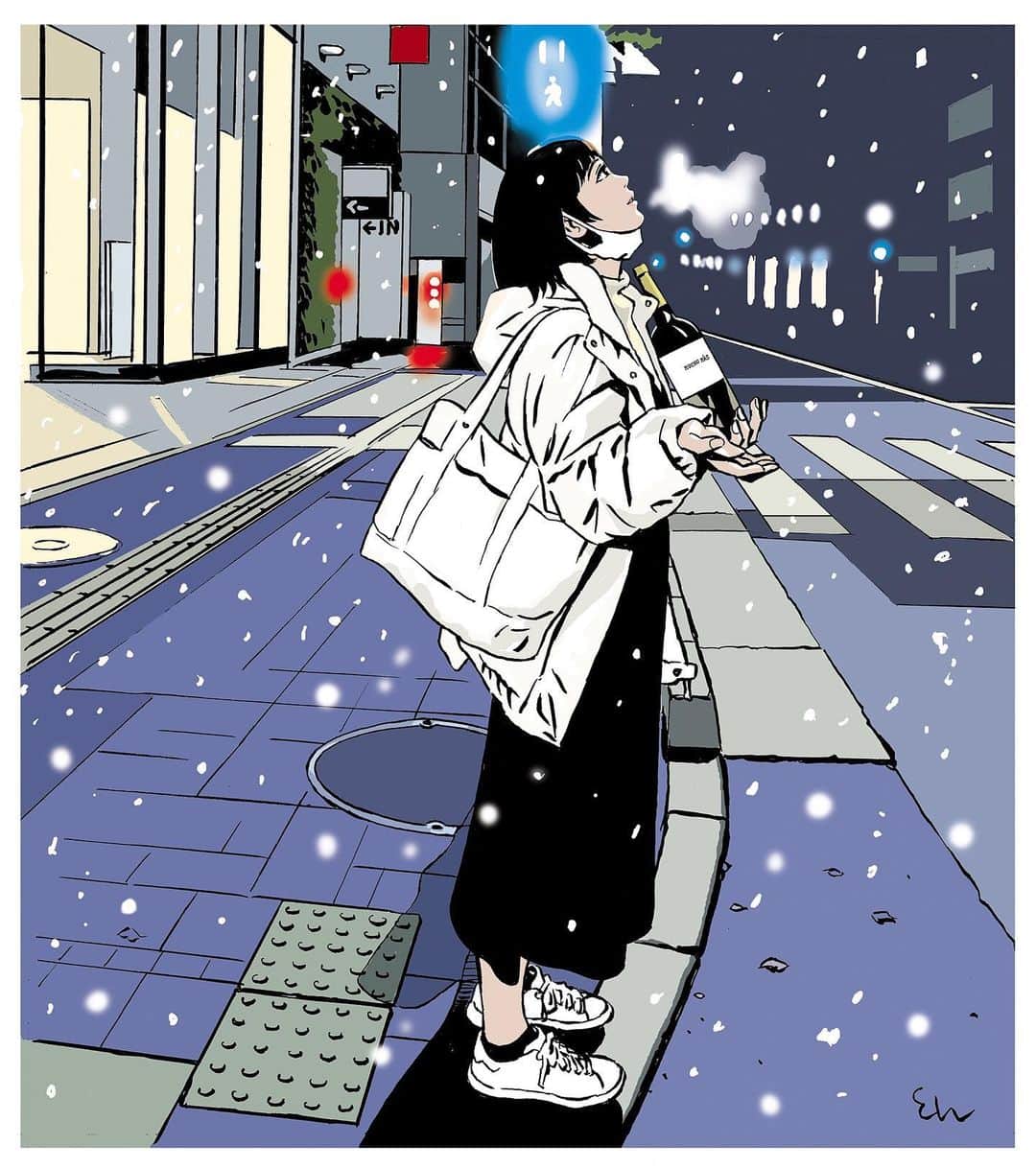 江口寿史のインスタグラム：「何年か先。十何年か先。君はこの2020年をどんなふうに思い出すのかな。」