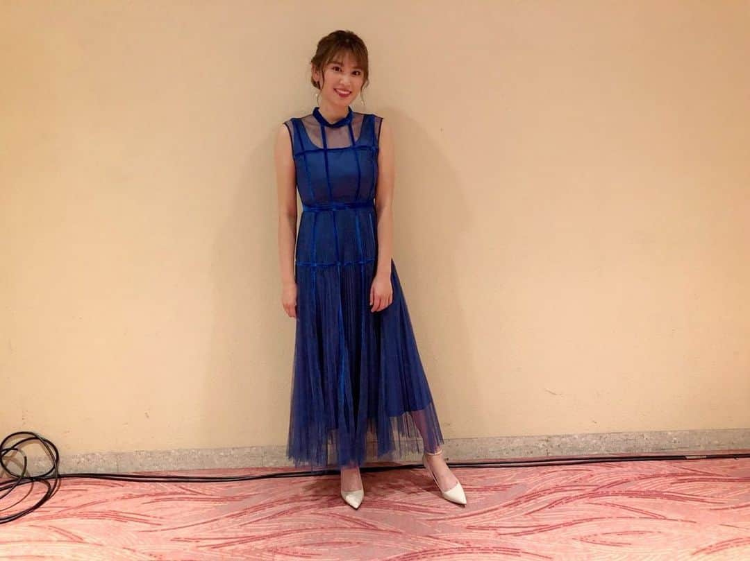久松郁実のインスタグラム：「﻿ ﻿ 両国大会　衣装はこちら👗✨﻿ ベロアのラインが上品で素敵でした💙﻿ ﻿ #k1#k1wgp」