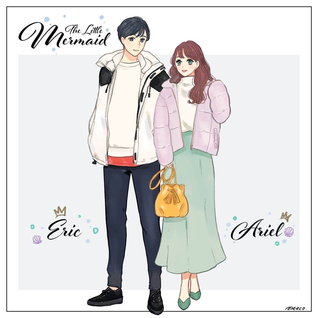 みーこさんのインスタグラム写真 みーこinstagram リトル マーメイドよりアリエル エリック王子イメージコーデ イラスト イラストグラム イラストレーター Meeco ディズニーイメージコーデ アリエル エリック王子 リトルマーメイド ディズニー