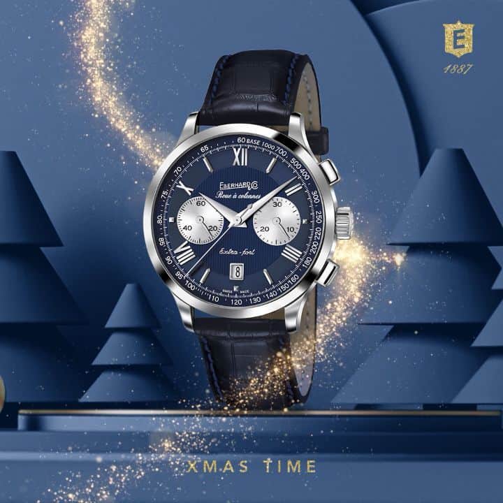 のインスタグラム：「Christmas is coming... Extra-fort Grande Taille Roue á Colonnes will tick your time...#extrafort #columnwheelchronograph #elegance #enjoyyourchristmas #eberhard1887 #eberhardwatches #eberhard_co #eberhard_1887 #xmastime #christmasiscoming #chronograph」
