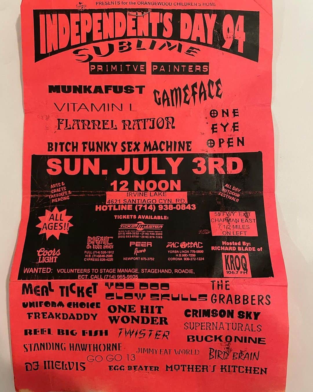 Jimmy Eat Worldのインスタグラム：「Killer show, ‘94.」