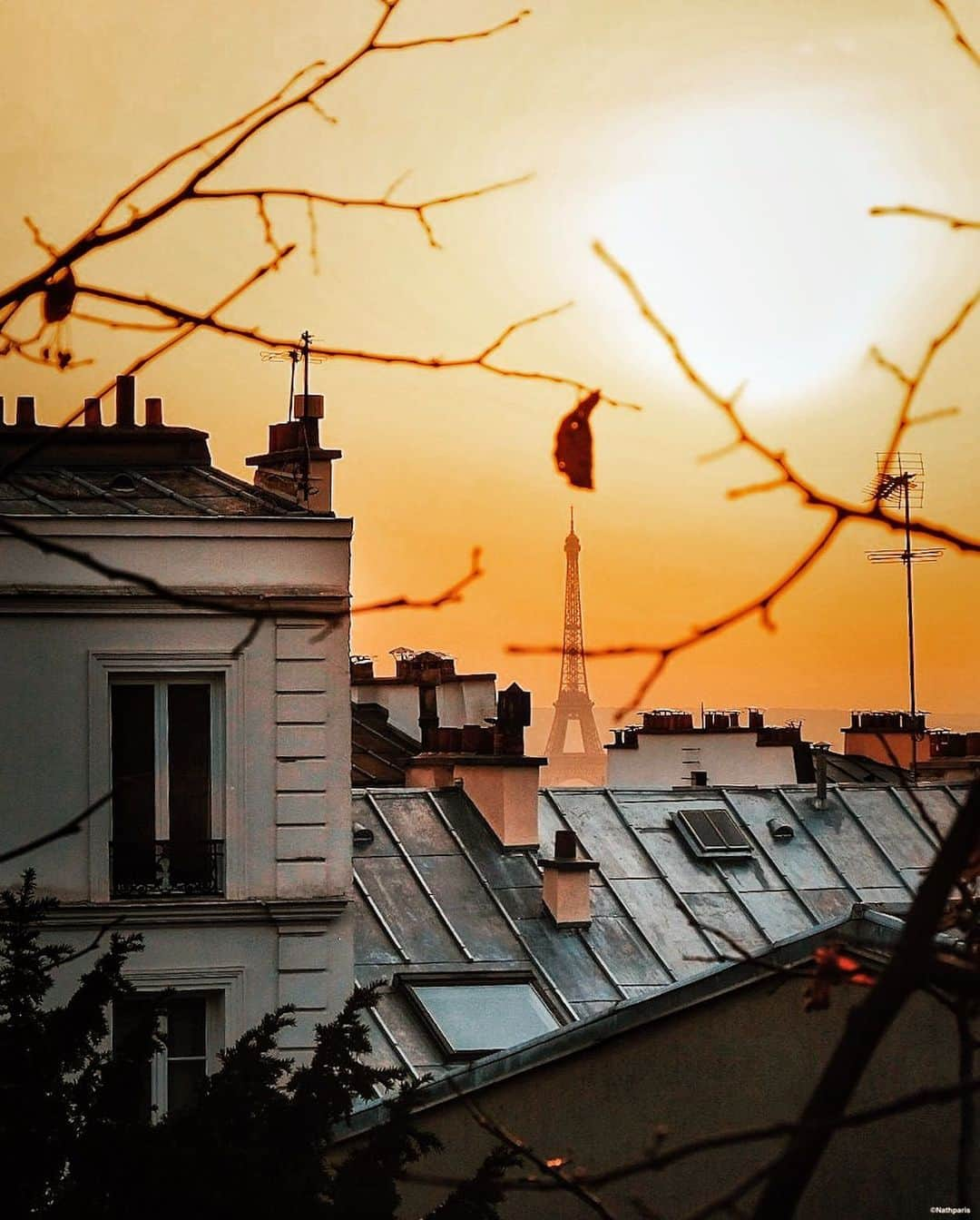 nathparisのインスタグラム：「LES TOITS DE MONTMARTRE 💛 . Bonne semaine à tous !」