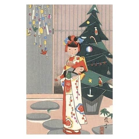 マッタのインスタグラム：「Getting into the holiday mood 🎄 We love this vintage Japanese holiday artwork.🥰 Image via @Pinterest」