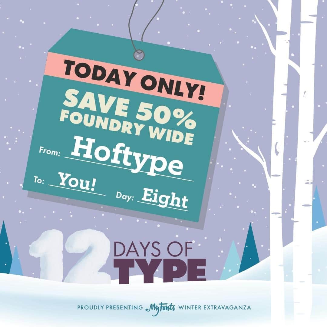 myfontsのインスタグラム：「Every single one of Dieter Hofrichter’s 54 families – including some of the most legible text systems available anywhere – are on sale at half off TODAY ONLY at MyFonts for day 8 of our #12Days of #Type: https://bit.ly/3815JhX  #typography #design #graphicdesign #lettering #fonts」