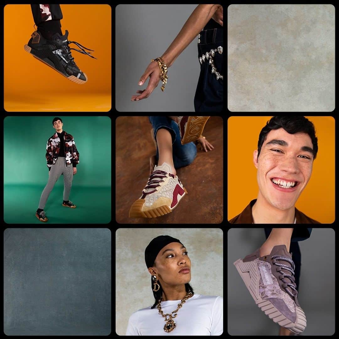のインスタグラム：「#DolceGabbana together with Hypebeast and Hypebae unveil the latest release of the bold #DGNS1 sneakers.   Geometry, colour and linearity meet a vintage ‘70s-inspired shape in the unmistakable sneakers.   Discover more at the link in bio.」