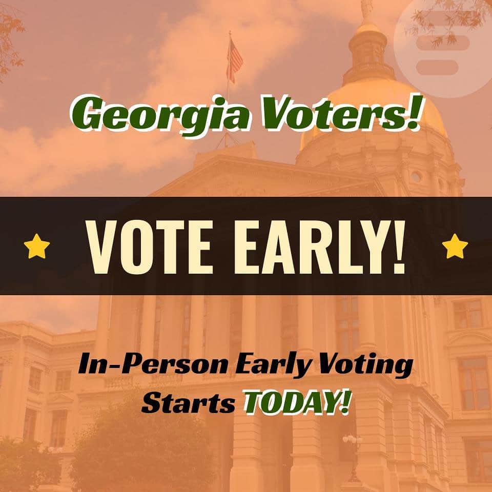 ジェリー・ライアンのインスタグラム：「GEORGIANS - GO VOTE EARLY! Today is the first day of early in-person voting and you have a chance to use your power and your voice at the polls! Grab your ID, find your polling location, mask up, and head out! See my link in bio for more #VoteEarlyGA #GAvotes」