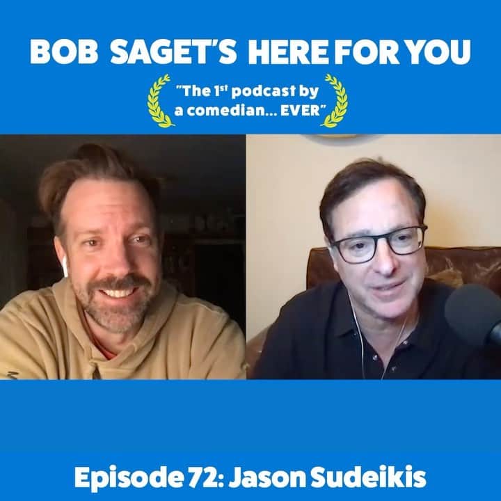 のインスタグラム：「TODAY’S NEW EPISODE is one I really love -and it’s with the truly wonderful and super talented Jason Sudeikis, Titled— “Jason Sudeikis and Bob Share the Ted Lasso Inspired Belief of Replacing Cynicism With Positivity.”  SUBSCRIBE & LISTEN at  apple.co/bobsaget  @ApplePodcasts @itunes @applemusic @studio71us @studio71uk @studio71it @studio71fr #comedypodcast」