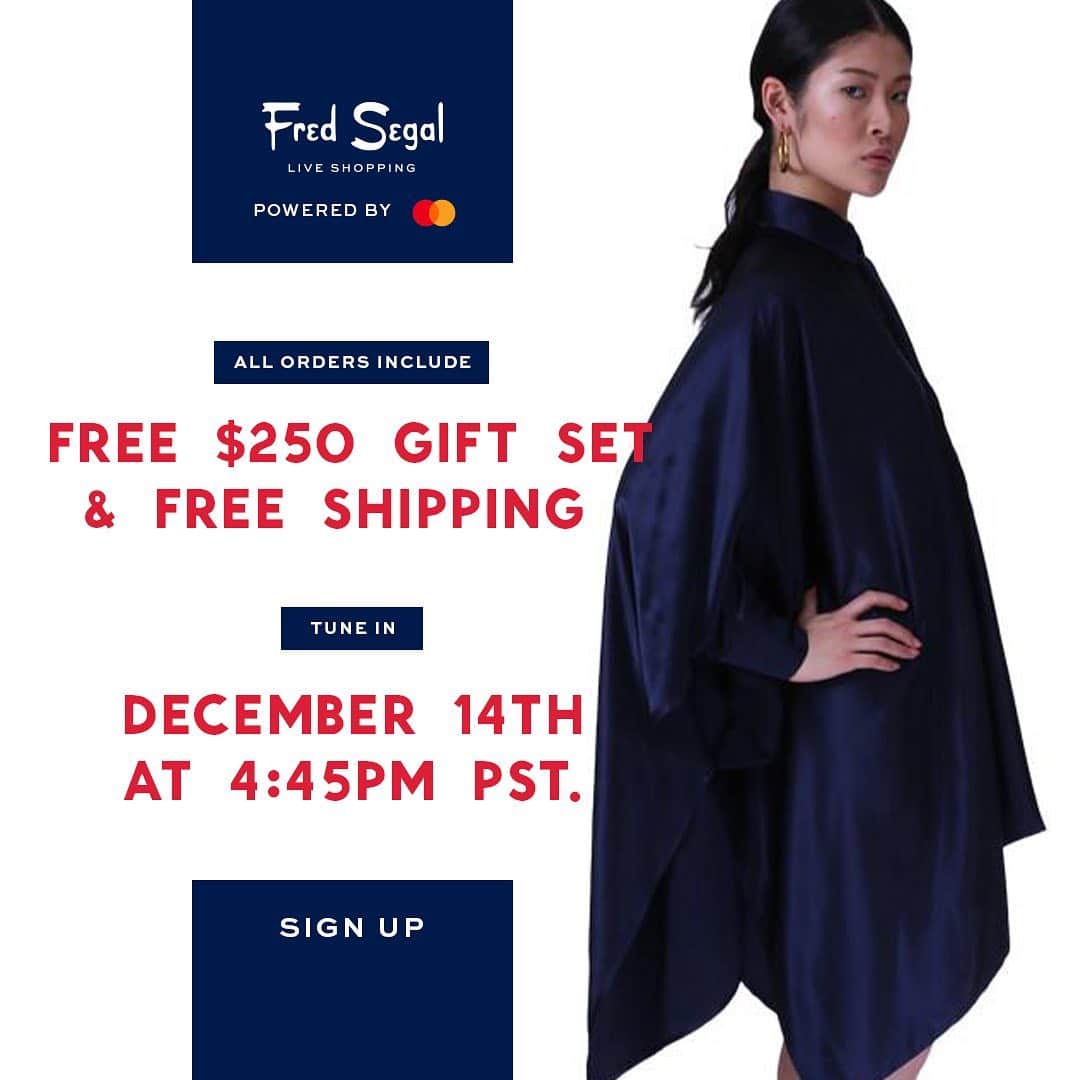 Fred Segalさんのインスタグラム写真 - (Fred SegalInstagram)「TODAY: We’re going live with @stuzoclothing at 4:00 and @royaljellynyc at 4:45! 🎁  Link in bio for all the deets 📲  FS Live, Powered by @mastercard   #liveshopping #shoplive #talkshoplive #liveshop #liveshoppinglosangeles #liveshoppingla #onlineshopping #fslive #fredsegal」12月15日 5時30分 - fredsegal