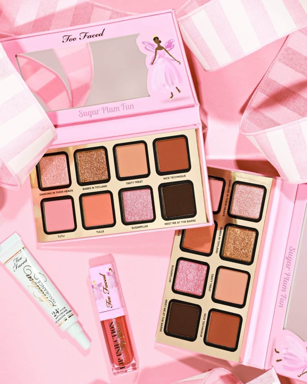 Too Facedのインスタグラム：「Satisfy your sweet craving with the sugar plum-scented shades in our Sugar Plum Fun Makeup Set! 🍭 It includes a limited edition travel-size Lip Injection Lip Gloss and deluxe Shadow Insurance, too! ✨ #toofaced」