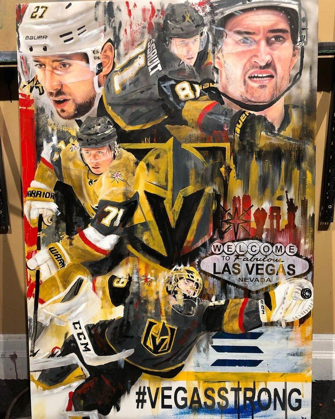 NHLさんのインスタグラム写真 - (NHLInstagram)「A @vegasgoldenknights mural fit for a museum.   (🎨 @davidarrigo)」12月15日 9時05分 - nhl