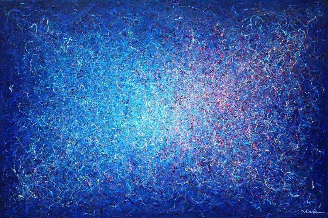 Derek Kaplanのインスタグラム：「Title : ‘Star Struck’ Size : 40 x 60 x 1.5 inches Acrylic on canvas *SOLD」