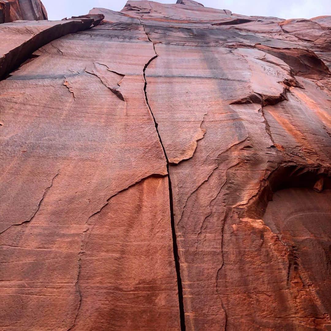 トミー・コールドウェルのインスタグラム：「Dozens of miles of bomber Wingate sandstone also grace the inner boundaries of Bears ears. This cliff, which sported several unclimbed “king lines” was surrounded by abandoned uranium mines. Danger  signs posted. One potential reason the reservations in the area has been hit so hard by covid is because of the health effects of living In close proximity to mine pollution. Like many “wild” areas I have visited  Bears Ears is a strange combination of  pristine but also very effected by the effects of human industrialization. Climbing  and outdoor communities have already done a lot to protect this place. Lets keep it going. @protectbearsears @cedarmesafriends」