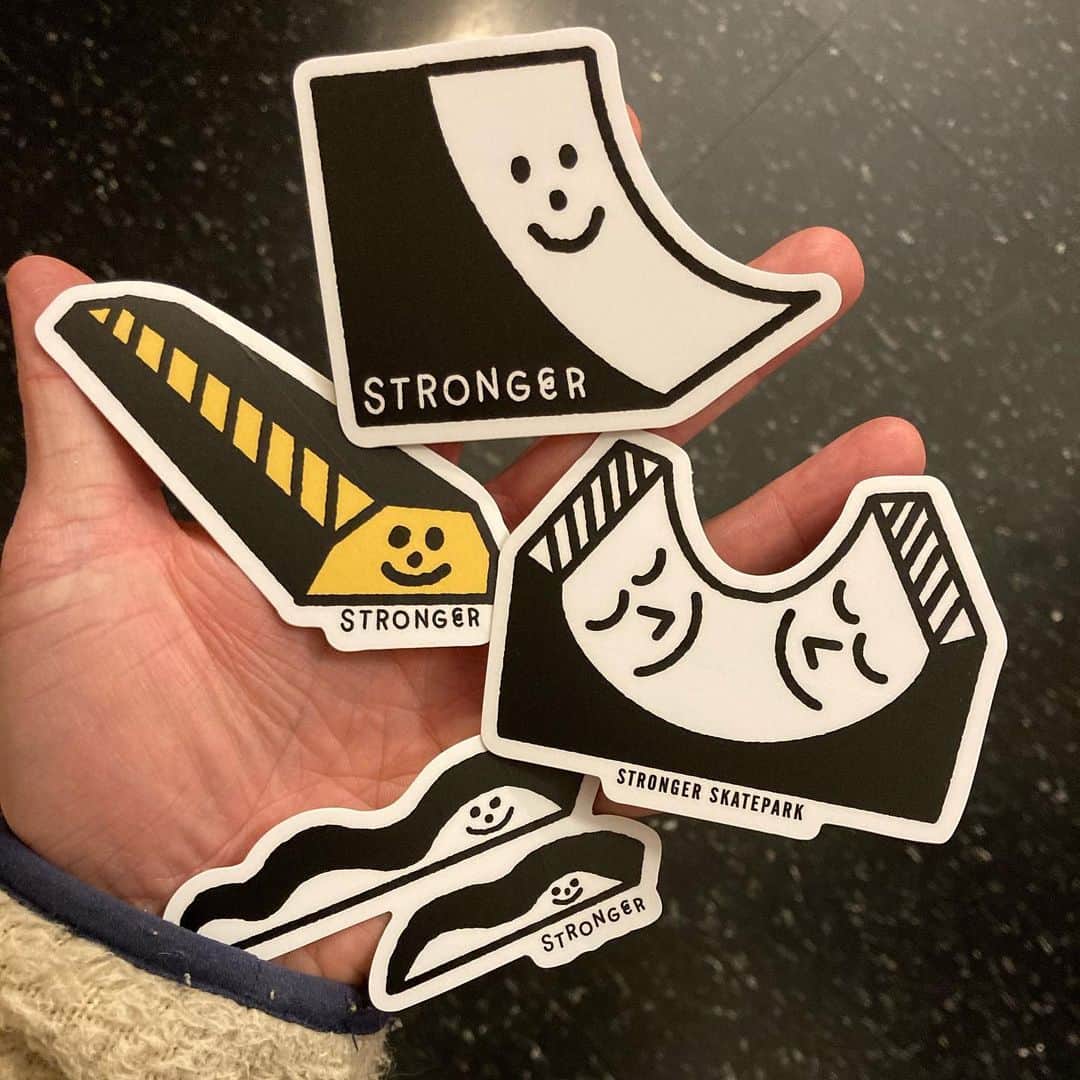 Jason G. Sturgillのインスタグラム：「Got my set of @stronger_skatepark fundraiser stickers today and they look even better in person! Get your own at Stronger’s website!」