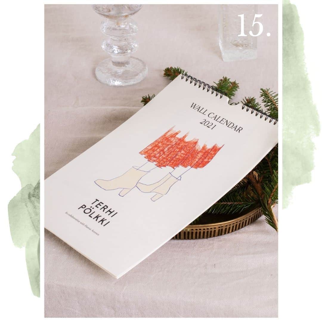 テーリポルキのインスタグラム：「ADVENT CALENDAR #15 🕯 Free calendar to every purchase 💫⠀⠀⠀⠀⠀⠀⠀⠀⠀  Today we give a wall calendar for free to every purchase made during the day. The offer is valid only today 15.12. or as long as stocks lasts both online and in our store. The offer is valid only when buying shoes or accessories.⠀⠀⠀⠀⠀⠀⠀⠀⠀ ⠀⠀⠀⠀⠀⠀⠀⠀⠀ #TERHIPÖLKKI #terhipölkkistore #finnishdesign #sustainable #footwear #christmas #calendar #christmascalendar⠀⠀⠀⠀⠀⠀⠀⠀⠀ #TERHIPÖLKKI #terhipölkkistore #finnishdesign #sustainable #footwear #christmas #calendar #christmascalendar」