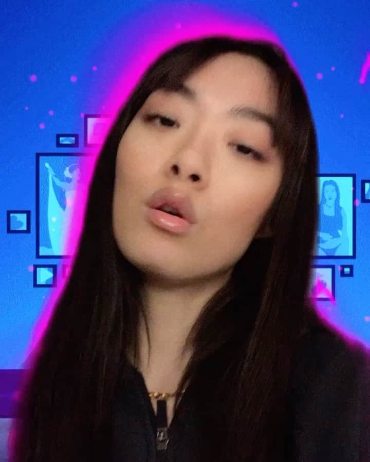 リナ・サワヤマのインスタグラム：「PIXELS !! the LUCID BEDROOM ig filter is now live 🤪 access it via the filter tab on my profile and TAG ME with LUCID playing in the bg and I’ll repost !!! 💜💗💙💗💜」