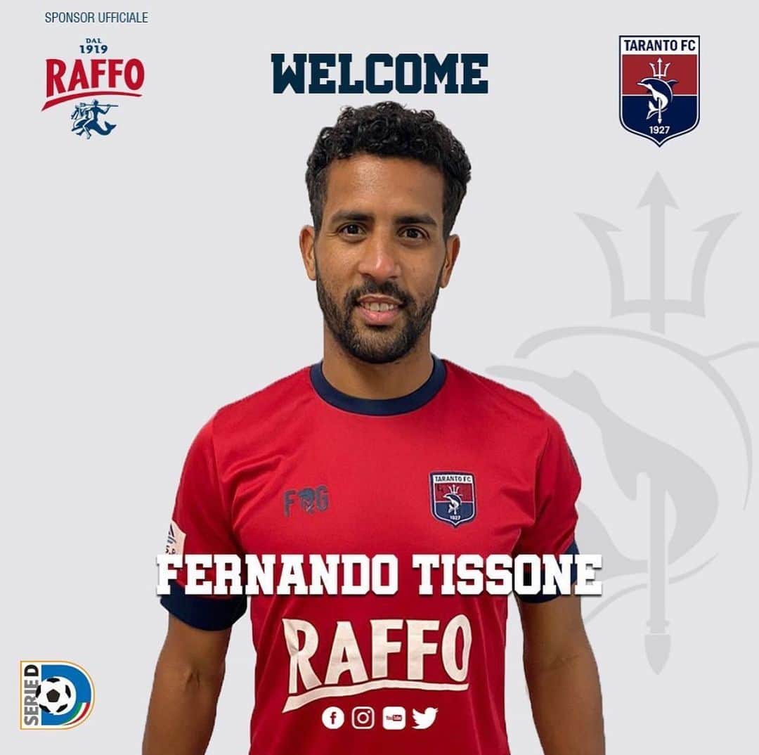 フェルナンド・ティッソーネのインスタグラム：「Con molto entusiasmo inizio questa nuova avventura .. forza @tarantofc1927_official」