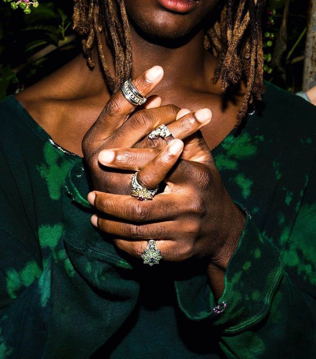 新田桂一のインスタグラム：「GUILLAUME PAJOLEC × RIEFE JEWELLERY   Photographer: @keiichinitta  Stylist: @shinosuganuma  Makeup: @harukadebeau  Photo assistant: @hiroki_asano_  Model: Joseph Designer: @guillaumepajolec @riefejewellery_official  Special Thanks: @shun_watanabe  #RIEFE #riefejewellery」