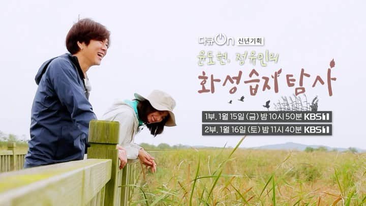 チョン・ユミンのインスタグラム：「드디어👏🏻👏🏻 아름다운 화성습지를 만날 수 있는 시간 😌🌿 여러분도 함께, 꼭 보셨으면 좋겠어요-!! 이번주 금요일, 토요일 입니다. KBS1  다큐 on 💚  1월 15일 금요일 밤 10시 50분  1월 16일 토요일 밤 11시 40분」