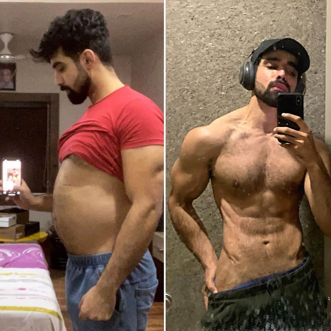 Karron S Dhinggraさんのインスタグラム写真 - (Karron S DhinggraInstagram)「100 Days of natural transformation! NO EDIT OR PHOTOSHOP 🙏🏻 READ 👇🏻 Note : I have been working out from 10+ years and it’s not a beginner transformation.  Full diet + workout revealed on my latest Youtube Video.  This lockdown was the first time in history that we had to sit at home and it was also the first time in my life that I gained so much. I was always into fitness and but last year was all about working and making the most out of Youtube. I did work very hard there and our channel grew BUT there was no work life balance. I just worked + ate and ate and it all summed upto what you can see on your left So it was so bothering my head so much as I as I have always been into fitness was literally mentally low . Then I decided to start taking my health seriously as it was not only about the fat percentage or physical appearance it was also about my mental health and other things connected. I took professional guidance so that I don’t end up taking anything which harms my system. I have made a small journey video on my youtube channel explaining my full diet+ workout and all the diet mistakes we usually do. Link in the Bio🤎」1月9日 15時53分 - theformaledit