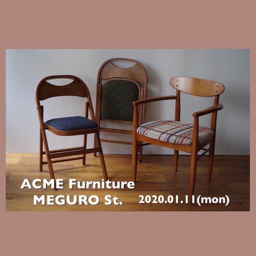 のインスタグラム：「1月11日 ACME Furniture 目黒通り店では、当店クラフトマンによる椅子の張替えを行います🪑  お気に入りの椅子も、長く使いっていると生地のいたみやクッションのへたりはどうしても起こります。 そんな時、張替えを行うことで、その椅子の表情が変わり、また新たな魅力が宿ります。  張替えご希望の椅子がございましたら、ぜひお持込み下さい(ご自身で座面を外せる方は座面のみのお持込みでも承ります)。  ・当店オリジナル及び当店購入ヴィンテージ椅子に限ります。  詳細はACME Furniture オフィシャルホームページ内BLOGに掲載しておりますのでご覧下さいませ。  Contact:ACME Furniture MEGURO St. TEL:03-5720-1071」
