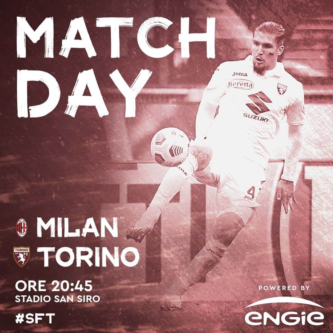 トリノFCさんのインスタグラム写真 - (トリノFCInstagram)「⚽️MATCH DAY 🆚Milan 🏟Stadio San Siro ⌚️Ore 20.45  #MilanTorino #SFT」1月9日 18時00分 - torinofc1906