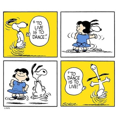 スヌーピーのインスタグラム：「Live, love, dance」