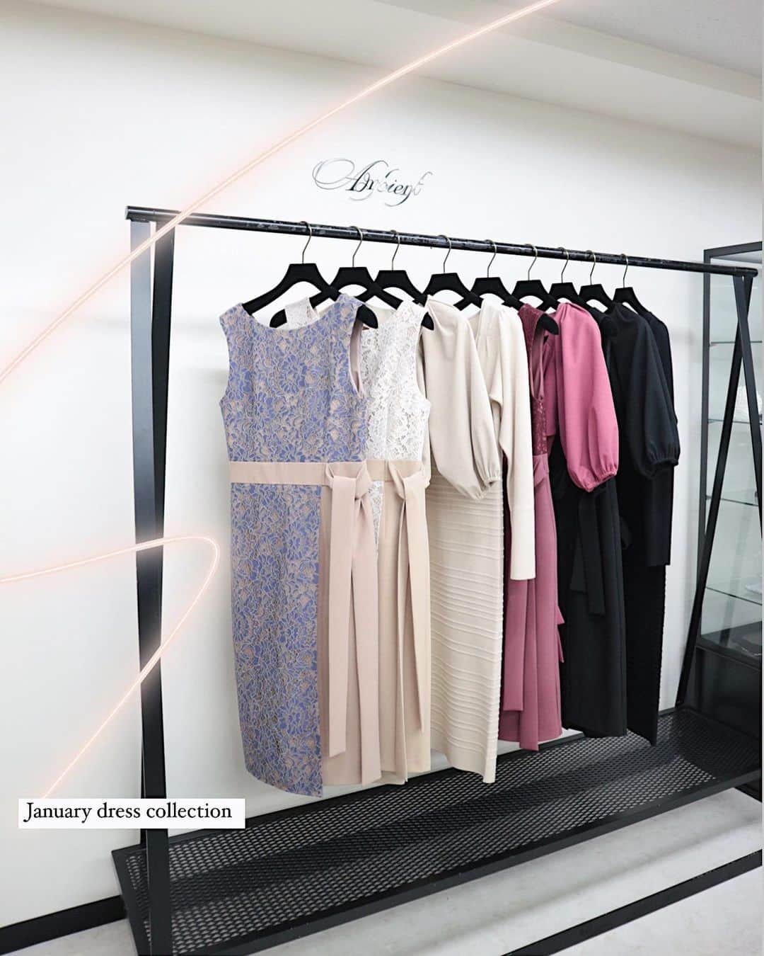 デュラスアンビエントのインスタグラム：「NEW!!🤍DRESS COLLECTION🤍 ▫️𝗖𝗼𝗻𝘁𝗿𝗮𝘀𝘁 𝗹𝗮𝗰𝗲 𝗽𝗲𝗻𝗰𝗶𝗹 𝘄𝗿𝗮𝗽 𝗱𝗿𝗲𝘀𝘀 【店舗発売スタート/ONLINE1/22(金)発売】 〈Ivory,Purple,Wine,Black〉S/M  ▫️𝗣𝗶𝗻 𝘁𝘂𝗰𝗸 𝘁𝗶𝗴𝗵𝘁 𝗼𝗻𝗲𝗽𝗶𝗲𝗰𝗲  〈Ivory,Greige,Pink,Black〉  ▫️𝗦𝗼𝗳𝘁 𝗷𝗲𝗿𝘀𝗲𝘆 𝗰𝗿𝗼𝘀𝘀 𝗯𝗲𝗹𝘁 𝗼𝗻𝗲𝗽𝗶𝗲𝗰𝗲 〈Beige,Light green,Pink,Black〉  _____________________________________ www.ambient-online.com @ambientofficial @ambient_ariake @ambient_yurakucho @ambient.opa #アンビエント#ambient_official  #coordinate #styling #21SS #chic」