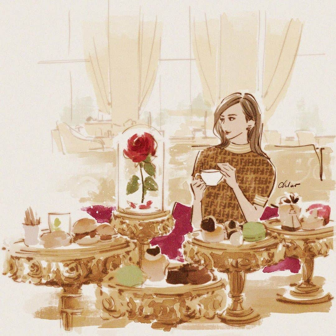 のインスタグラム：「・ ・ とっても素敵に描いてくださりありがとうございます🙇‍♀️💕　@chloetakahashi_illustrator  ・ chloeさんの描く絵が大好きなので本当に光栄です🥲 LINEのトプ画にもした🥲💕 ・ ・」