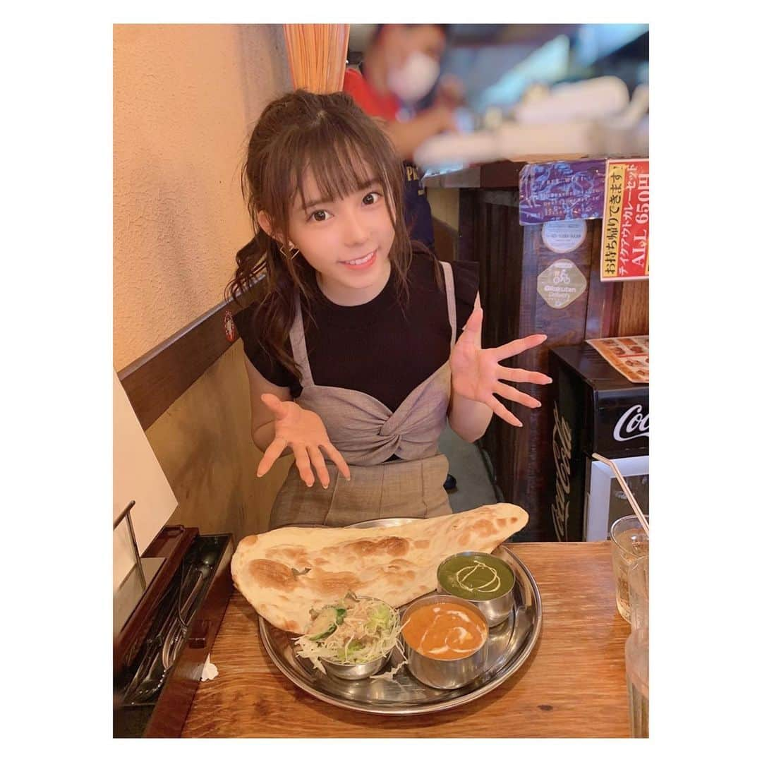 大森莉緒さんのインスタグラム写真 - (大森莉緒Instagram)「・ ・ インドカレー大好きマンはこちらです🤤🇮🇳笑 ・ ・ 明日22時〜SHOWROOMやります😘 是非遊びに来てね！ ・ ・ 新企画の視聴者投票は、1/16(土)までです！ まずは、上位7人に入れるように、皆さん投票よろしくお願いします🙏 ・ ・ 課題動画と、投票画面はストーリーのURLから見れます👀 ・ ・ #大森莉緒 #おーりお #おりおんず #ラストアイドル #ボリウッド #インド #インドカレー #ナン #チーズナン #ハニーチーズナン #下北沢グルメ #名古屋グルメ #curry #food #instagood #instafood #instapic #good  #음스타그램 #맛집 #음식 #푸드」1月9日 21時45分 - rio.ohmori